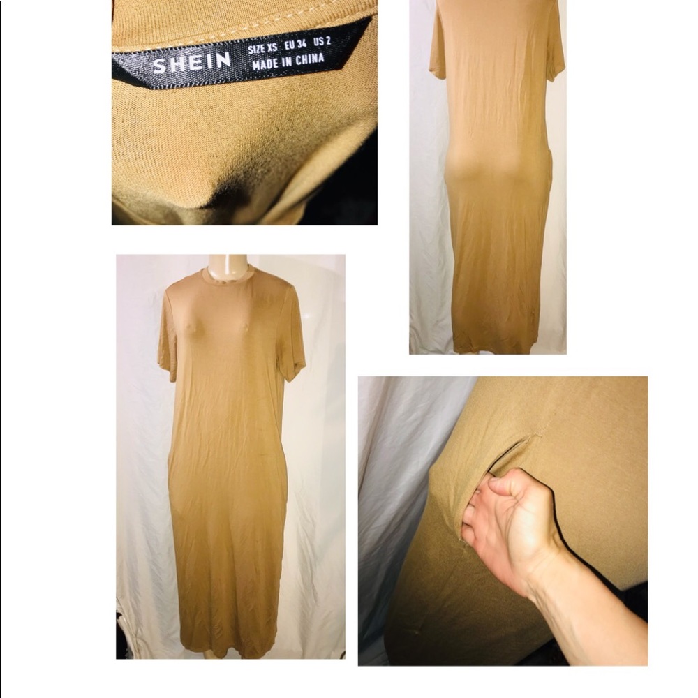 Pocket Side Solid Tee Dress X Small - image 3